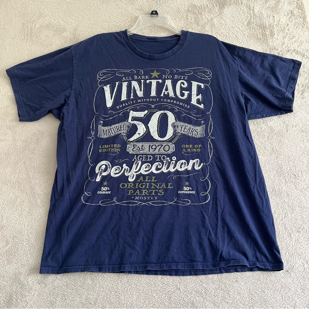 T-Shirt Men’s size XL 50th Birthday Gift T-Shirt Aged to Perfection Retro‎ Funny
